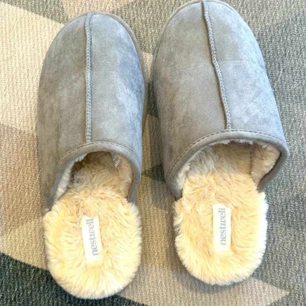 Nestwell Gray and Cream Sandals with Plush Lining